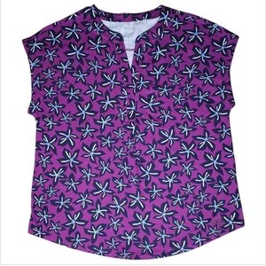 Jones New York Signature Purple Floral Top NWT MED